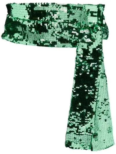 Attico Embellished Waist Belt - 绿色 In Green