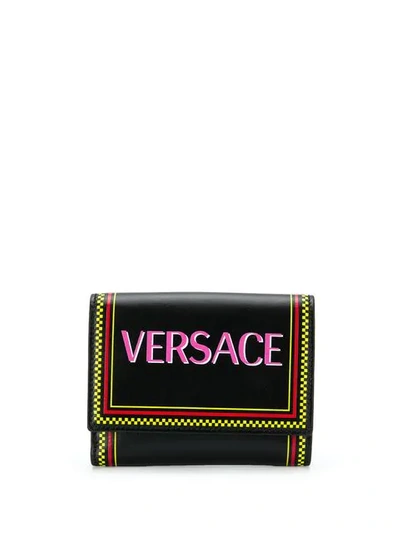 Versace 复古风logo钱包 - 黑色 In Black