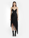 Givenchy Asymmetric Fringed Wool-crepe Wrap-effect Midi Dress In Black