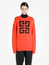 Givenchy Logo Intarsia Cotton Knit Sweater In Red
