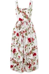 ALEXANDER MCQUEEN Gathered floral-print cotton-poplin gown