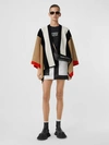 BURBERRY Striped Wool Cashmere Cape