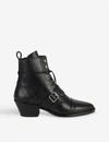 ALLSAINTS ALLSAINTS WOMEN'S BLACK KATY HEELED LEATHER BOOTS,20749633