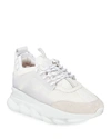 Versace Men's Chain Reaction Caged Sneakers In White