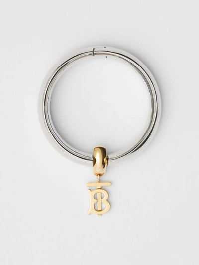 Burberry Palladium-plated Monogram Motif Bangle In Palladio