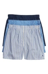 Polo Ralph Lauren 3-pack Woven Cotton Boxers In Rs/mp/cny