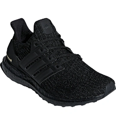 Adidas Originals Ultraboost Lace-up Knit Running Sneakers In Black