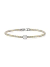ALOR 18K Yellow Gold Stainless Steel Diamond Cable Bracelet