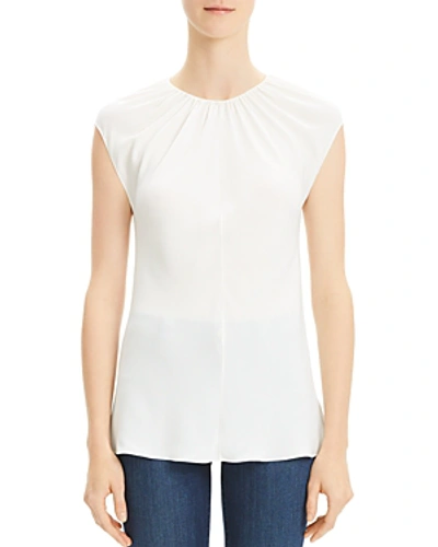Theory Womens Ivory Sleeveless Regular-fit Silk Top In White