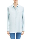 Theory Cotton Menswear Button-down Shirt In Blue Stream