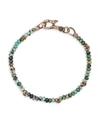 JOHN VARVATOS Mercer Turquoise & Brass Skull Beaded Bracelet