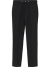 BURBERRY CLASSIC FIT TRIPLE STUD WOOL MOHAIR TAILORED TROUSERS