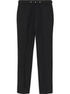 Burberry Classic Fit Triple Stud Wool Mohair Tailored Trousers In Navy