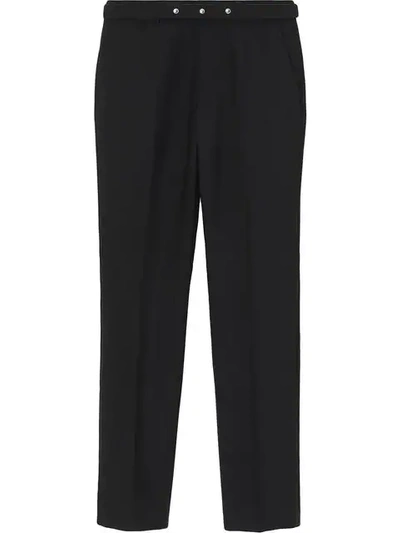 Burberry Classic Fit Triple Stud Wool Mohair Tailored Trousers In Black