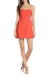 French Connection Whisper Light Sweetheart Minidress In Fire Coral