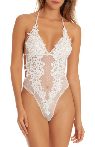 In Bloom By Jonquil Lace Thong Teddy In Ivory
