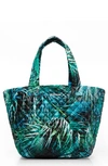 Mz Wallace Medium Metro Quilted Nylon Tote In Paradise/green