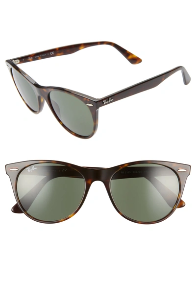 Ray Ban 55mm Round Wayfarer Sunglasses - Havana Solid In Tortoise