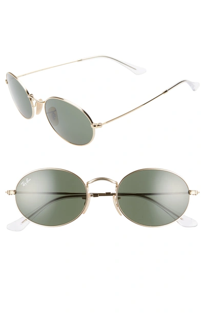 Ray Ban Ray-ban 54mm Round Sunglasses In Gold/ Black Solid