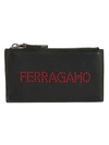 FERRAGAMO STUDDED LOGO CARD HOLDER,10851364