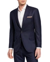 BRUNELLO CUCINELLI MEN'S TWO-PIECE PIED-DE-POULE SUPER 120S WOOL SUIT,PROD220010052