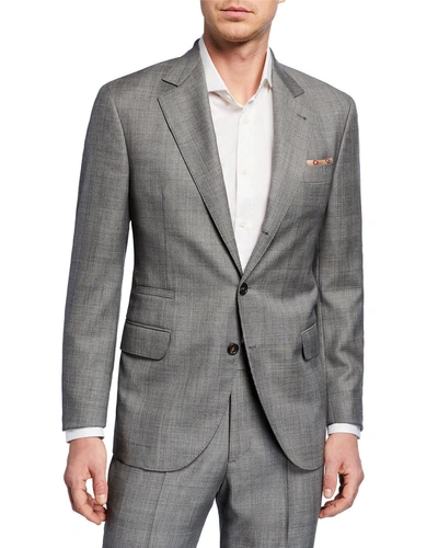Brunello Cucinelli Men's Tonal Plaid Super 110s Wool Two-piece Suit In Grey