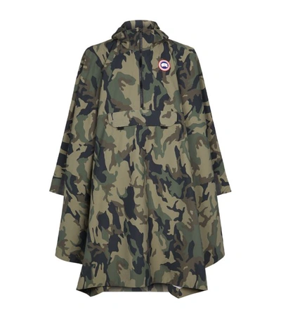 Canada Goose Field Camouflage-print Shell Poncho In Military Green
