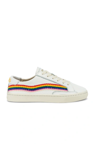 Soludos Shooting Star Embroidered Leather Trainers In White