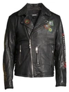 DIESEL Juner Embellished Leather Biker Jacket