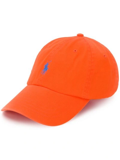 Polo Ralph Lauren Logo Embroidered Cap In Orange