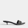 ALEXANDER WANG Jo Mules in Black Leather with Strass Logo