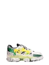 MAISON MARGIELA WHITE AND GREEN LEATHER ADDICT SNEAKERS,10851564