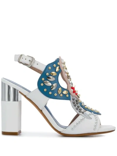 Albano Embellished Open-toe Pumps - 白色 In White
