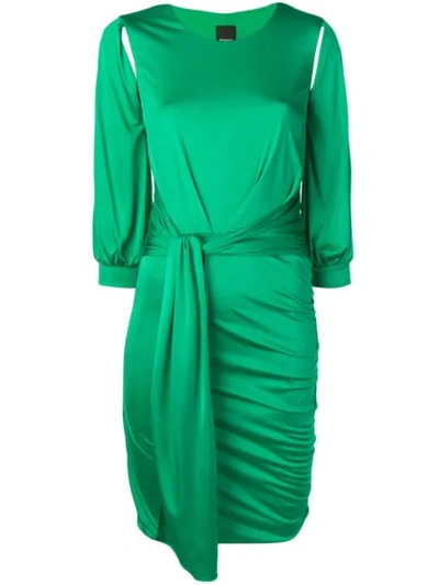 Pinko Alessia Draped Midi Dress - 绿色 In Green
