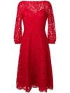 VALENTINO VALENTINO BROCADE DRESS - 红色