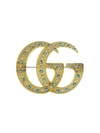GUCCI RESIN DOUBLE G BROOCH WITH CRYSTALS
