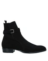 Saint Laurent Black Suede Wyatt Jodhpur Boots In Black