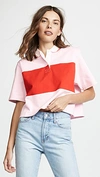 TORY SPORT CROPPED COLLARED T-SHIRT