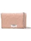 JIMMY CHOO BALLET PINK HELIA STAR EMBROIDERED LEATHER CLUTCH