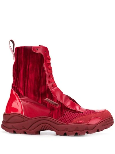 Rombaut Lace-up Trainer Boots In Red