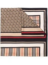 BURBERRY BURBERRY MONOGRAM, ICON STRIPE AND CHECK PRINT SILK SCARF - NEUTRALS