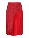 Marco De Vincenzo Fringed Pleated Cady Midi Skirt In Red