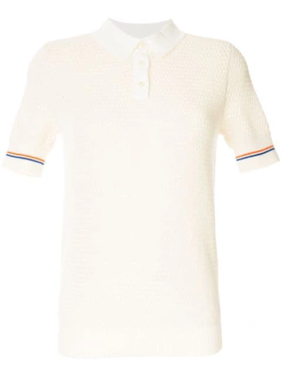 Tory Burch Cotton Polo Jumper In White