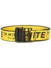 Off-white Contrast Logo Print Belt In 6000 Yellow No Color