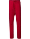 ALEXANDRE VAUTHIER ALEXANDRE VAUTHIER EMBELLISHED BROOCH TRACK PANTS - 红色