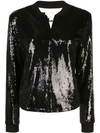 NICOLE MILLER NICOLE MILLER SEQUINED FITTED JACKET - 黑色