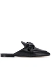 Tod's Branded Buckle Mules In Black