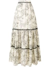 Twinset Floral Print Maxi Skirt In Neutrals