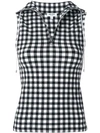 KENZO KENZO GINGHAM SLEEVELESS TOP - 黑色