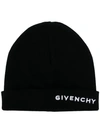 GIVENCHY LOGO EMBROIDERED BEANIE HAT